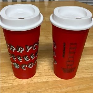 ⭐️3/$20⭐️ 2 Reusable Starbucks coffee cups